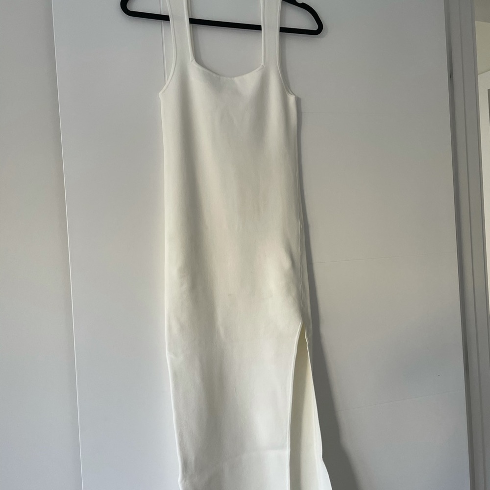 Shona Joy square neck midi dress ivory NWT